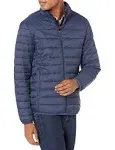 Amazon Essentials Men's Lightweight Water-Resistant Packable Puffer Jacket, Navy, X-Small