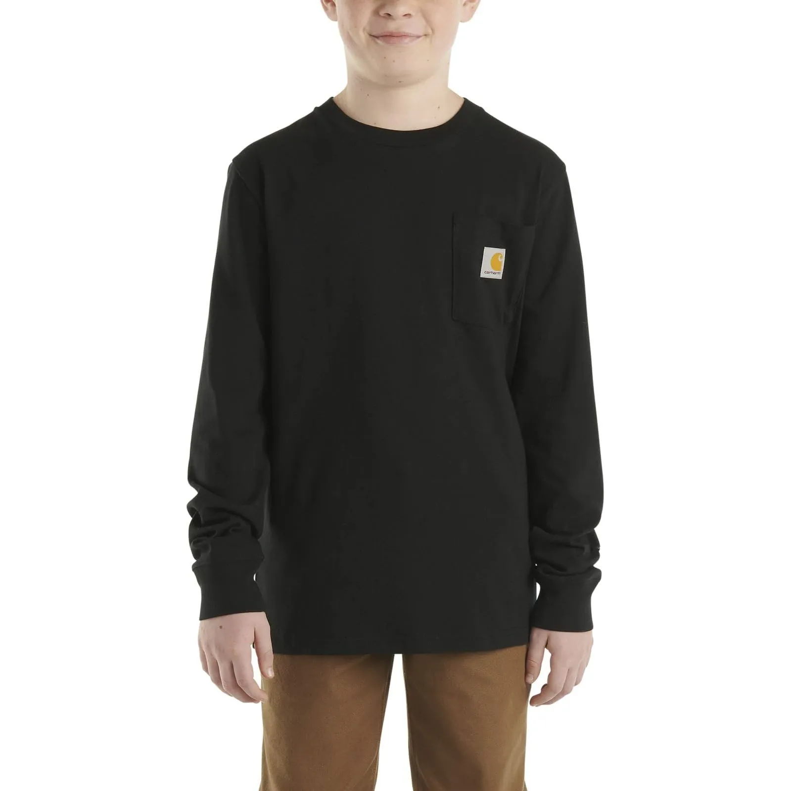 Carhartt Boys' Long Sleeve Crewneck T-Shirt with Pocket