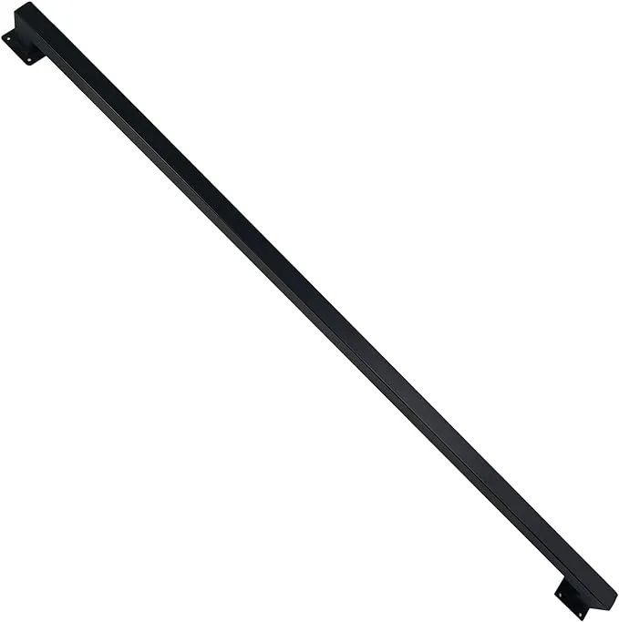 2x1 Metal Handrail, Flat Black, Angle Cut