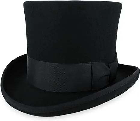 Belfry Top Hat Theater Quality 100% Wool in Black Grey or Pearl