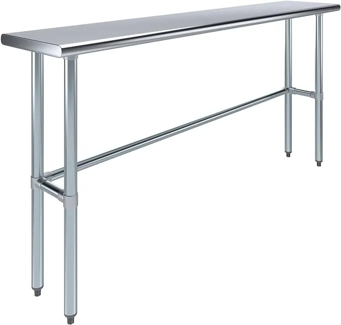 Amgood Kitchen Prep Table 35&#034;X72&#034;X14&#034; Stainless Steel Open Base Utility Metal