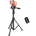 Aureday 67" Phone Tripod&Camera Stand, Selfie Stick Tripod with Remote and Phone Holder, Perfect for Selfies/Video Recording/Vlogging/Live Streaming