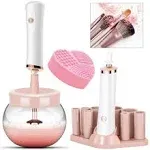 Makeup Brush Cleaner and Dryer Machine, YOYEWA Electric Cosmetic Automatic Brush Spinner with 8 Size Rubber Collars, Wash and Dry in Seconds