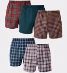 Hanes Men's 5-Pack Boxer Shorts - Plaid - Assorted Colors