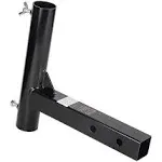 Dual Hitch Flag Mount Holder Hitch Mounted for 2" Hitch Receivers Flag Travels, 8.5" or 11.5" Length, Black Powder